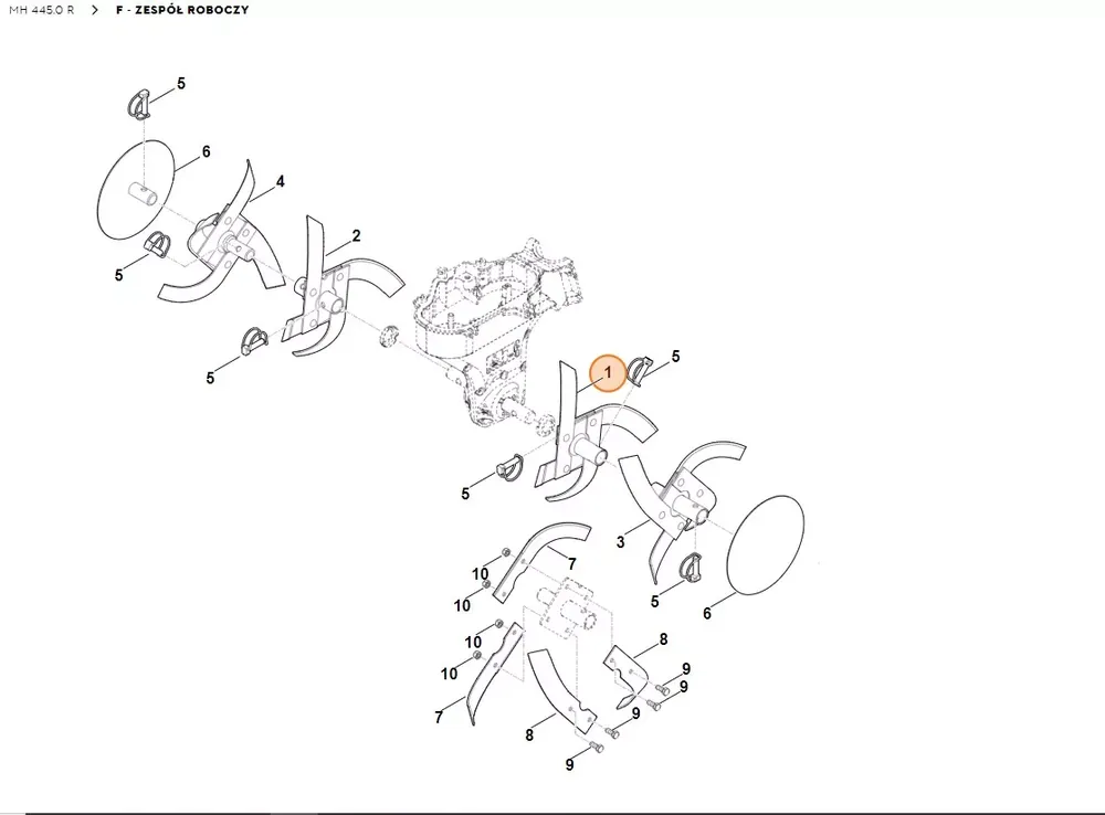 STIHL Glebogryzarka MH445.0 Zespół roboczy kompl., wewn. lewy 6241 710 0220 | Właśnie dodano